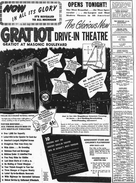 Gratiot Drive-In Theatre - GRATIOT GRAND-OPENING AD 4-30-48 FROM MICHIGANDRIVEINS